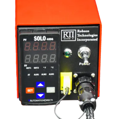 close up to front face of pid temperature controller