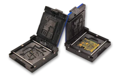 custom clamshell multi-chip module test socket