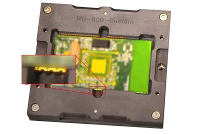 castellated contacts on custom pcb module test socket